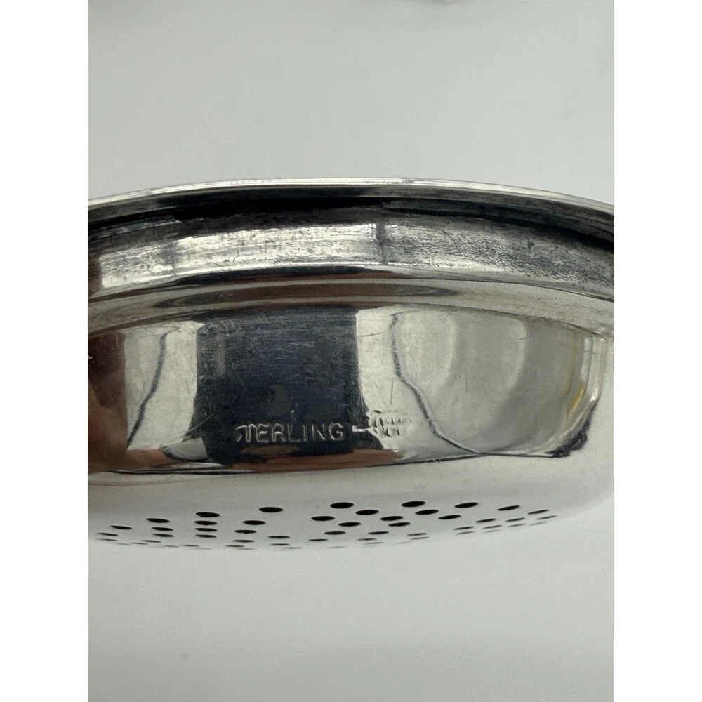 Antique Art Deco Sterling Silver Tea Strainer & Stand & Cup Webster Set Complete